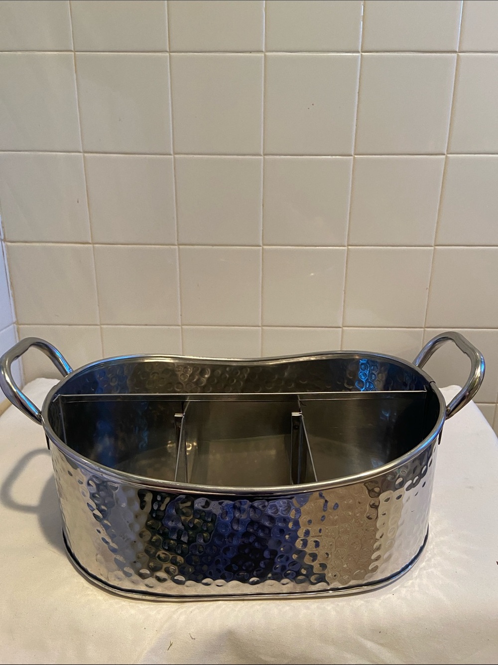 🩷Hammered Stainless Steel Utensil Caddy - Silver